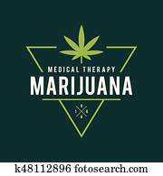 Vintage Marijuana label design, Cannabis Health and Medical therapy Vintage Marijuana label design, Cannabis Health and Medical therapy