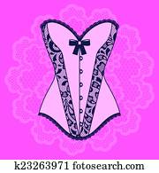 עצב, נקבה, לבני נשים, עם, בציר, שנץ, ornament.