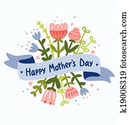 שמח יום האם, פרחוני, דש