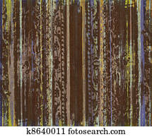 Grungy Brown Scroll Work Wood Stripes