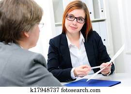 Job applicant having an interview