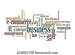 negócio, palavra, nuvem