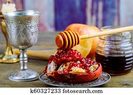 rosh hashanah, judeu, ano novo, feriado, concept.