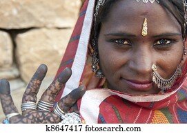 דמות, של, a, הודו, rajasthani, אישה