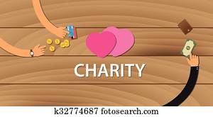 charity money donation coin and credit card