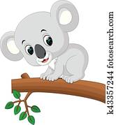 cute, koala, caricatura