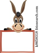 donkey and signboard donkey and signboard