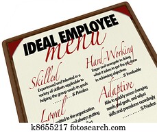 Ideal Employee Menu for Choosing Job Candidate Ideal Employee Menu for Choosing Job Candidate