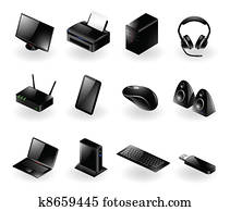 Mixed computer hardware icons