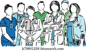 NURSES AND DOCTORS MEDICAL STAFF VECTOR ILLUSTRATION NURSES AND DOCTORS MEDICAL STAFF VECTOR ILLUSTRATION