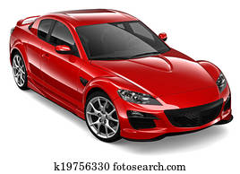 Red coupe car Red coupe car