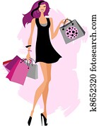 shopping mulher, sacolas