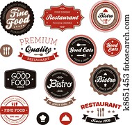 Vintage restaurant labels Vintage restaurant labels