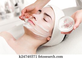 אישה צעירה, לקלף, קצוף, הסתר, לשים, ב, צפה