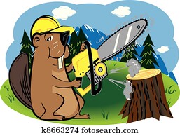 Beaver with Chainsaw Beaver with Chainsaw