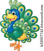 Cartoon funny peacock isolated Cartoon funny peacock isolated