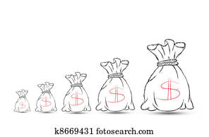 Chart with a full money bags