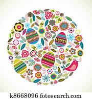 Easter greeting card with flowers