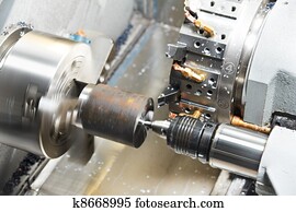 metal, em branco, machining, processo