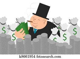 Money Man With Cash and Coins Money Man With Cash and Coins