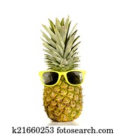 Pineapple wearing sunglasses
