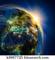 principal, ar, rotas, em, europa