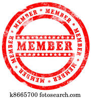 Red Member Stamp over white background