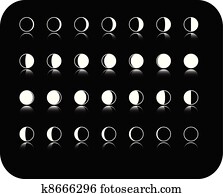 Phases Moon Clip Art Vectors | Our Top 1000+ Phases Moon EPS Images