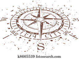 Grunge Vector Compass Clipart K Fotosearch