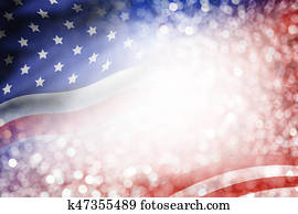 bandeira eua, e, bokeh, fundo, com, espaço cópia, para, 4, julho, dia independência, e, outro, celebração