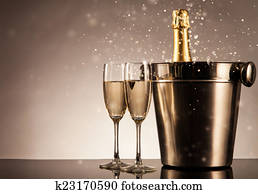 Celebration theme with champagne still life