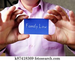 Family Law sign on the sheet. Family Law sign on the sheet.