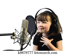 little girl satisfied with her song