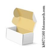 pakning æske, på hvide, baggrund.