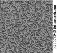 Vector black floral seamless pattern with shadow for invitation cards and decor Vector black floral seamless pattern with shadow for invitation cards and decor