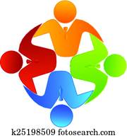Vector teamwork business logo