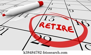 פנסיה, יום, תארך, הסתובב, לוח שנה, ספירה לאחור, העצר, לעבוד, 3d, דוגמה