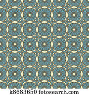 Blue & Brown Lacy Medallions