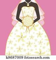 Bride Wedding Dress Floral Bouquet Bride Wedding Dress Floral Bouquet