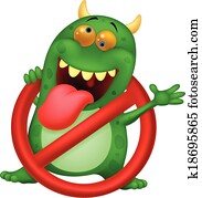 Cartoon Stop virus - green virus in Cartoon Stop virus - green virus in