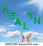 Catching Health Word Showing A Healthy Condition