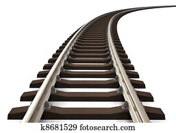 Curved railroad track Curved railroad track