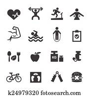 fitness, pictogram