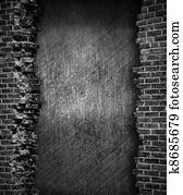 grunge, 磚牆, 背景
