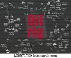 Industry concept: Oil Rig on wall background Industry concept: Oil Rig on wall background