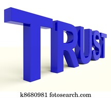 Letters Spelling Trust As Symbol for Faith And Belief