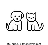 Puppy and kitten icon Puppy and kitten icon