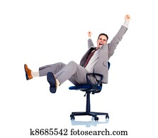 Relaxing handsome businessman.