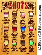 schüsse, menükarte, kraft