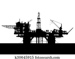 Sea oil rig. Oil platform in the sea. Detailed illustration. Sea oil rig. Oil platform in the sea. Detailed illustration.